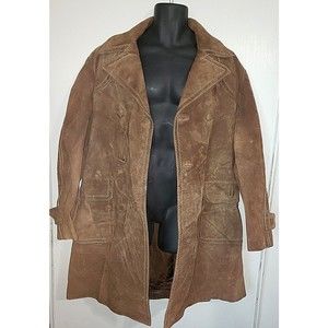 Vintage Monsieur Bernard Coat Trench Brown Size 40 Men's with Belt